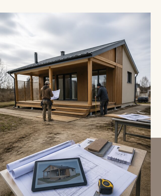Проектирование домов 7 на 7 с террасой под ключ в Крымске